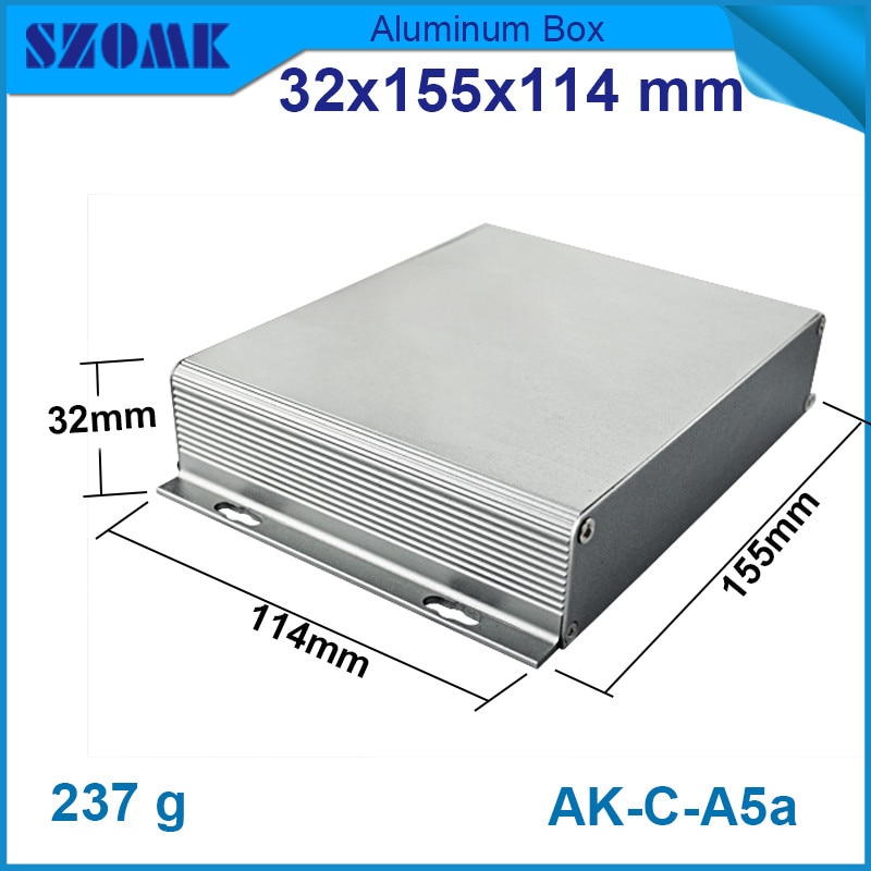1 조각 무료 배송 알루미늄 압출 케이스 실버 szomk 알루미늄 캐비닛 32x155x114mm